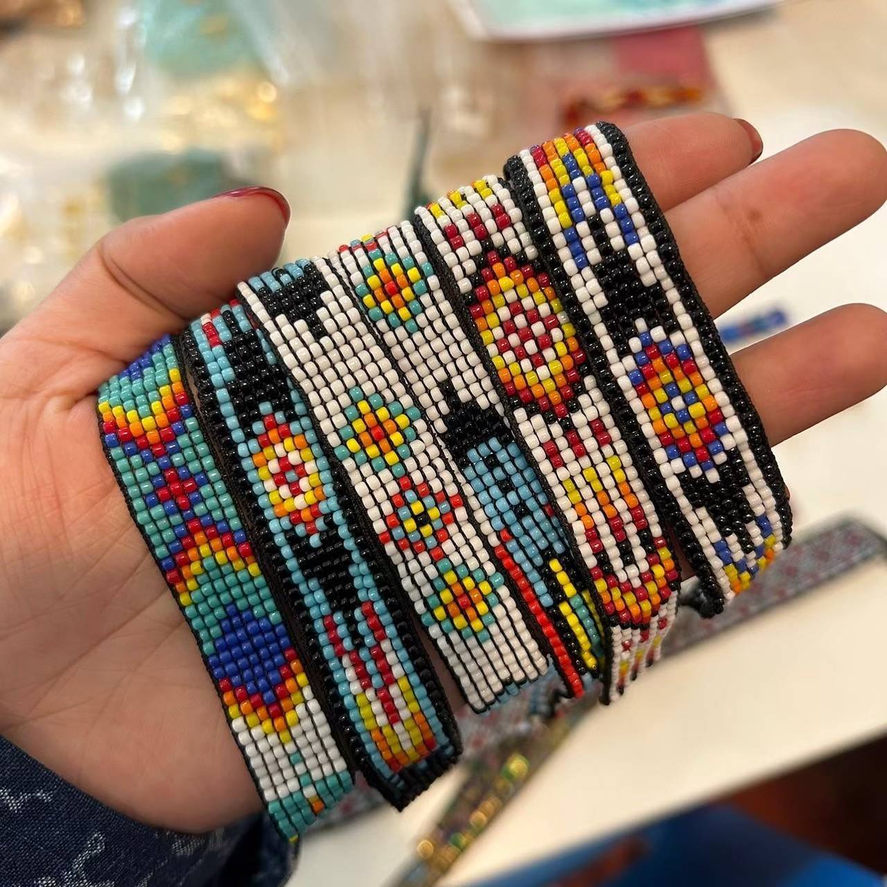 Geometric Tribal Loom Beaded Bracelets