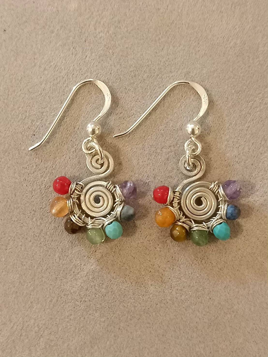 Artisan Coiled Wire Drop Earrings