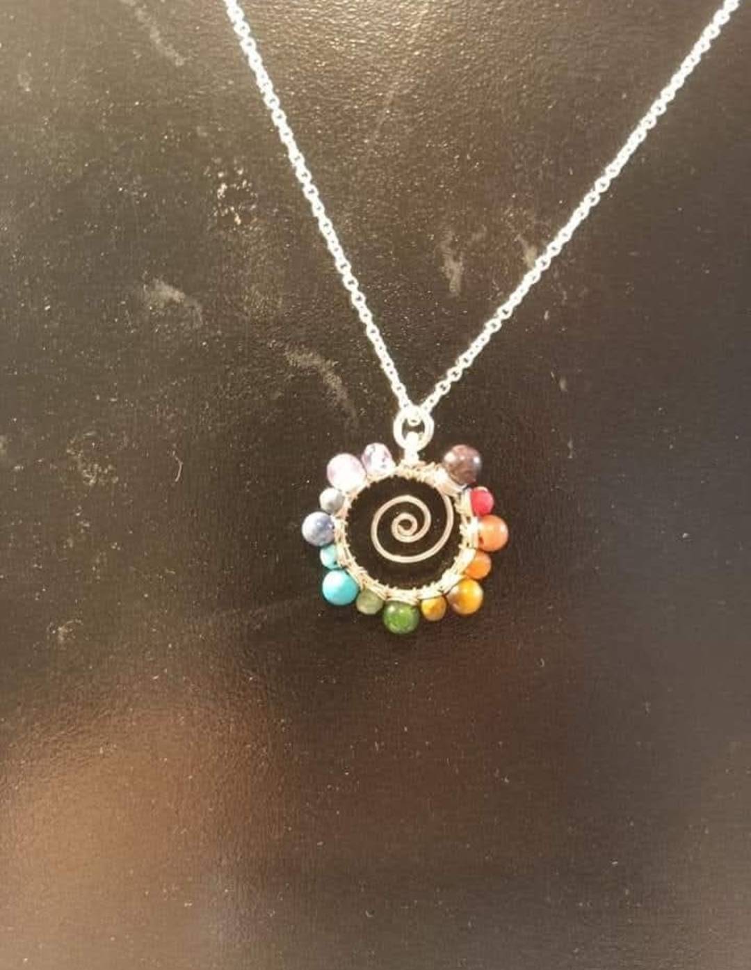 Sacred Spiral Wire Wrapped Pendant